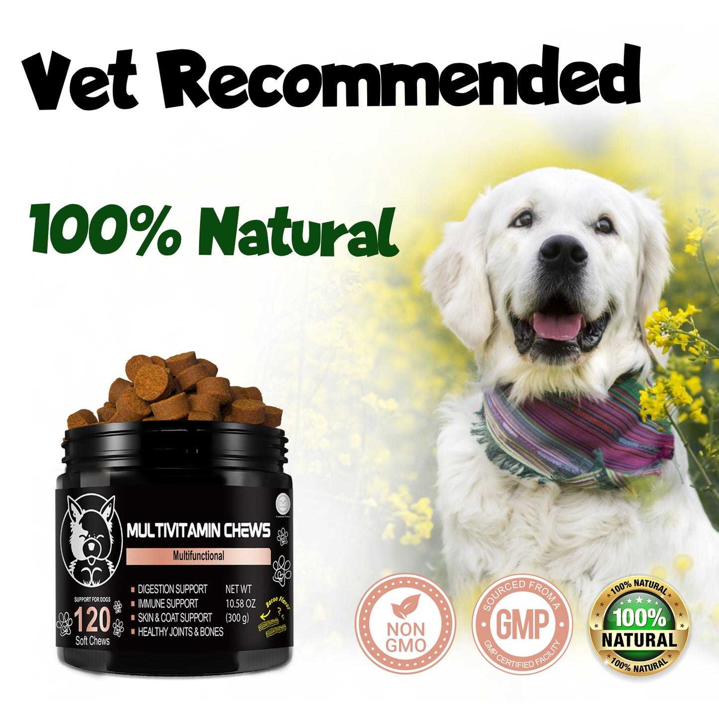 Shopypaws Pets - Dog Supplements & Vitamins -Dog Zinc Supplement - Pets Vitamins Supplements - Dog Vitamin B12 - Dog Multivitamin - Organic Dog Vitamins - Probiotic - Puppy Vitamins - Vitamin for Dogs