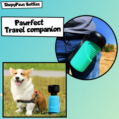 ShopyPaws Dog Water Bottle - dog travel water bottle -dog bottle -travel dog water bowl -pet travel water bowl -doggy water bottle -dog water bowl collapse -dog water bowl dispenser- puppy water bottle