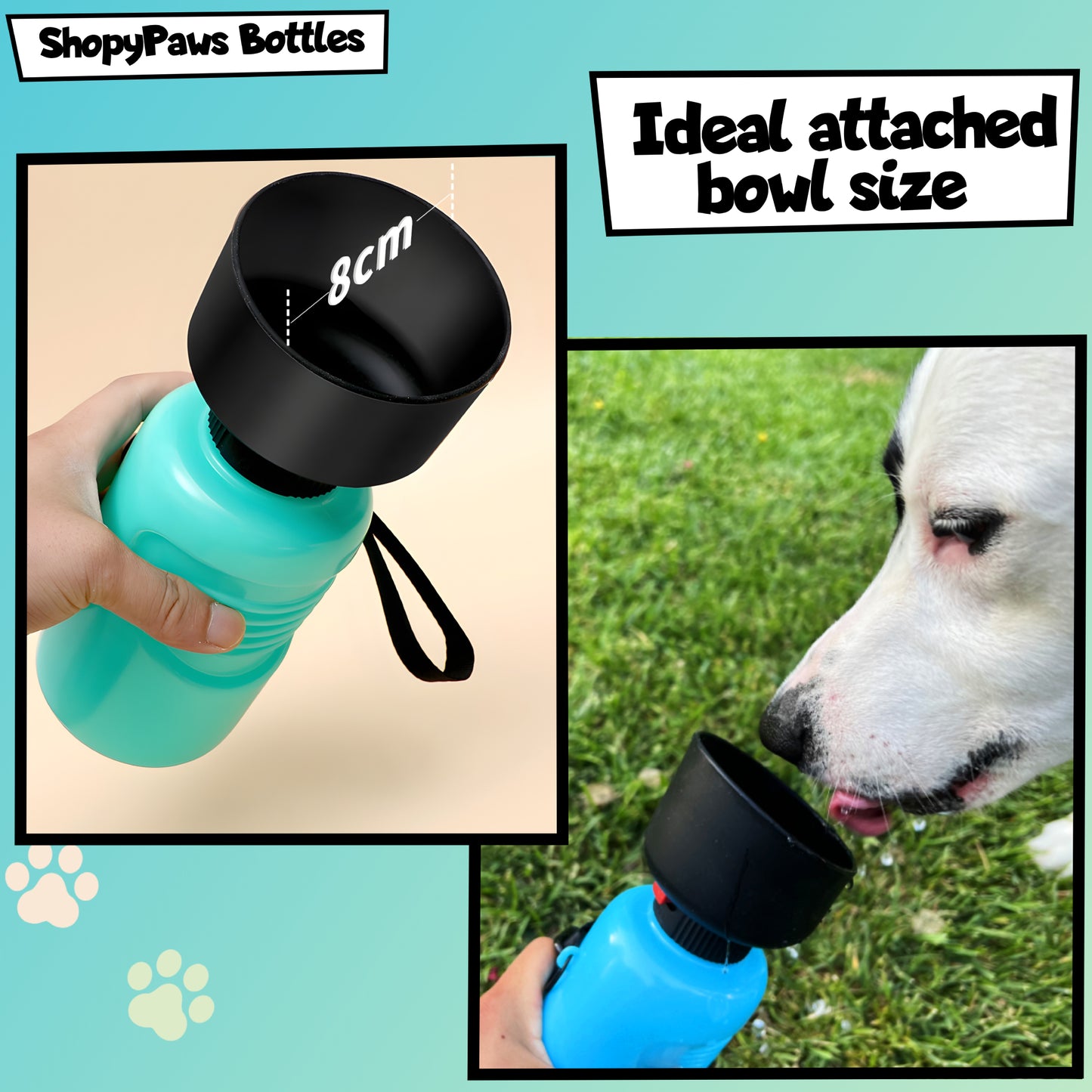 ShopyPaws Dog Water Bottle - dog travel water bottle -dog bottle -travel dog water bowl -pet travel water bowl -doggy water bottle -dog water bowl collapse -dog water bowl dispenser- puppy water bottle