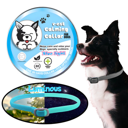 Shopypaws Luminous Calming Collar for Big Dogs with Pheromones, Reduce Separation Anxiety, 60-Day, Adjustable Size 25in