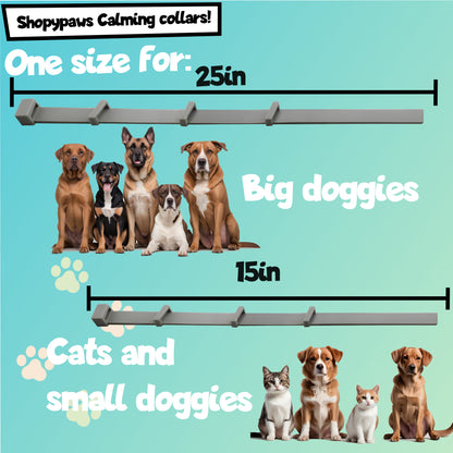 Shopypaws Luminous Calming Collar for Big Dogs with Pheromones, Reduce Separation Anxiety, 60-Day, Adjustable Size 25in