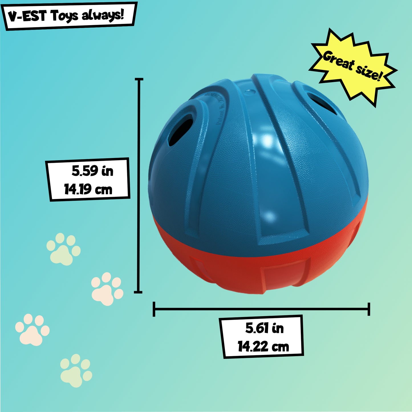 Interactive Dog Toy - Treat dispenser Ball for Small and Large Dogs | Durable Chew Toy